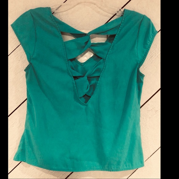 Express Blouse With Back Ties ~ Green ~ XS - Picture 3 of 3